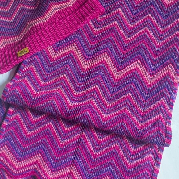 Roeckl Purple Pink Chevron Print Scarf Hat set - Picture 3 of 5